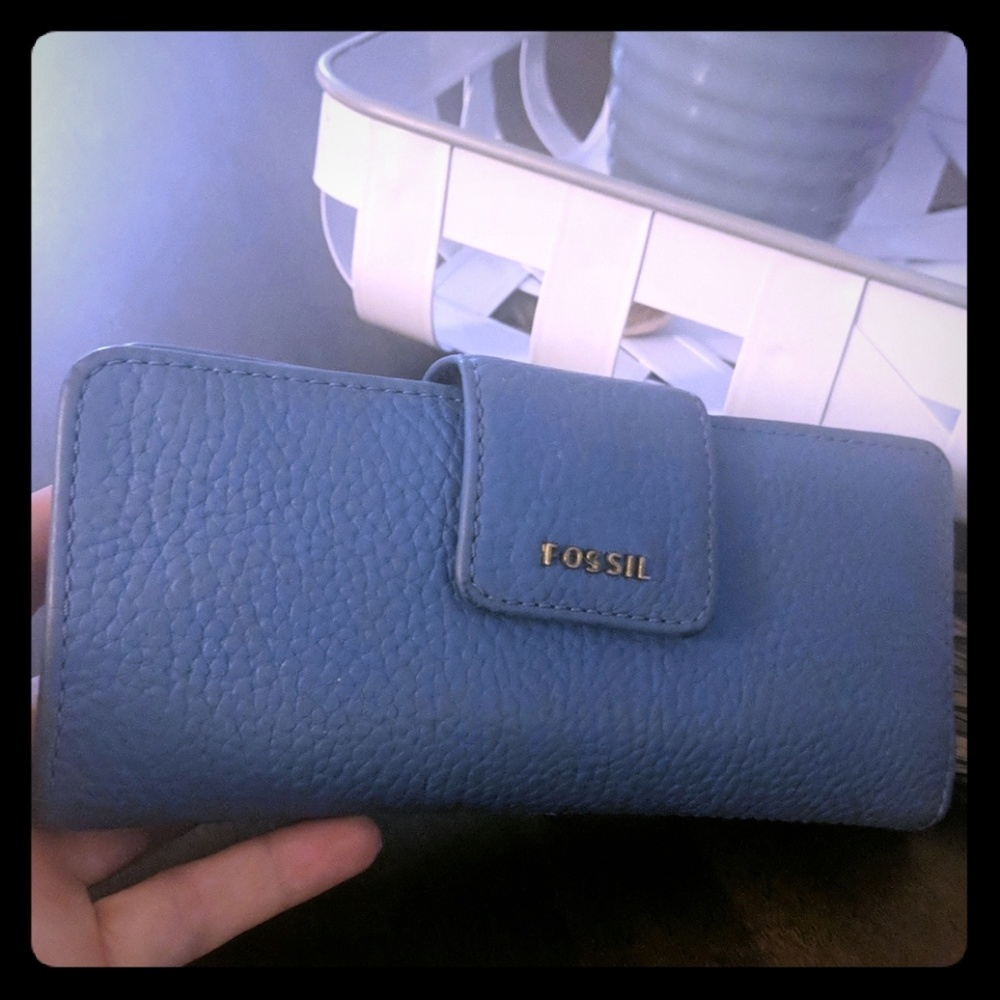 Fossil wallet blue good shape!